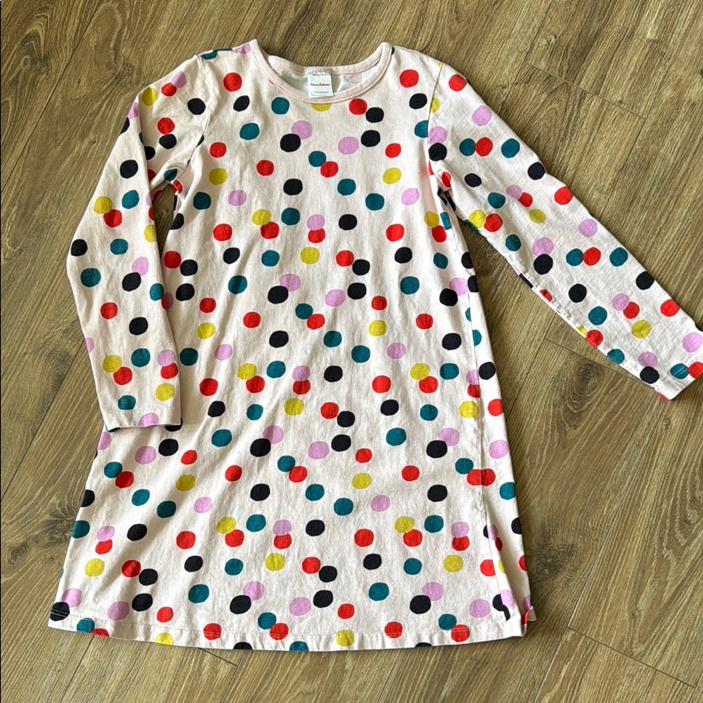Sz 10 Hanna Andersson 140 cm Fun Polka Dot Swing Dress